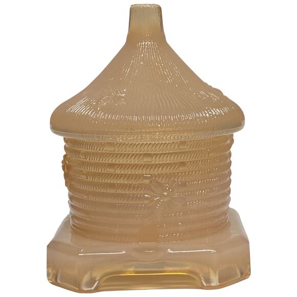 Boyds Crystal Art Glass Rosie Pink Beehive Honey Jar with Lid 1999 - Picture 6 of 7